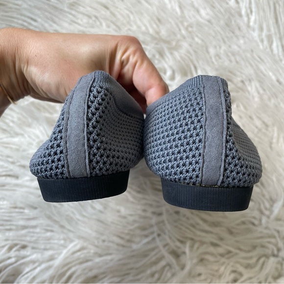 All Black Footwear Gray Mesh Pointes Toe Ballet Flat Comfort Shoes EUC Size 38 - Picture 5 of 10